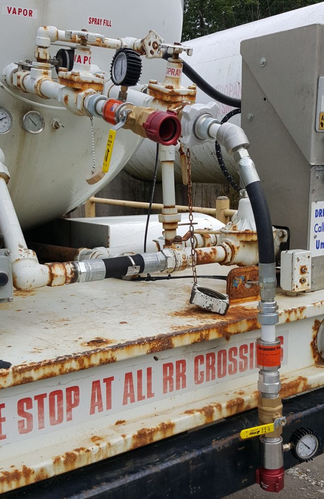 Emergency Water injection into a propane tank