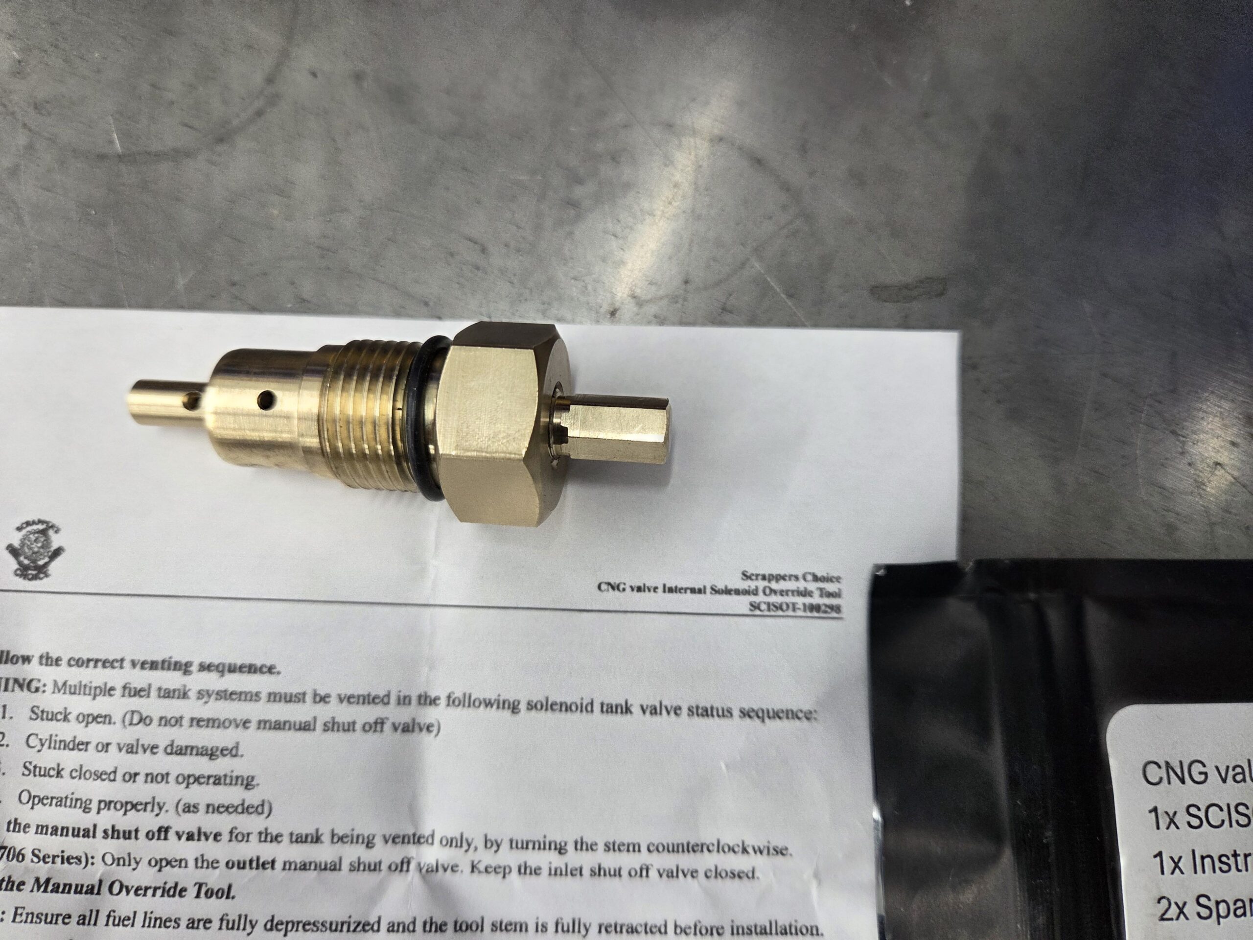 Scrapper’s Choice CNG Valve Internal Selonoid Override Tool - Image 2